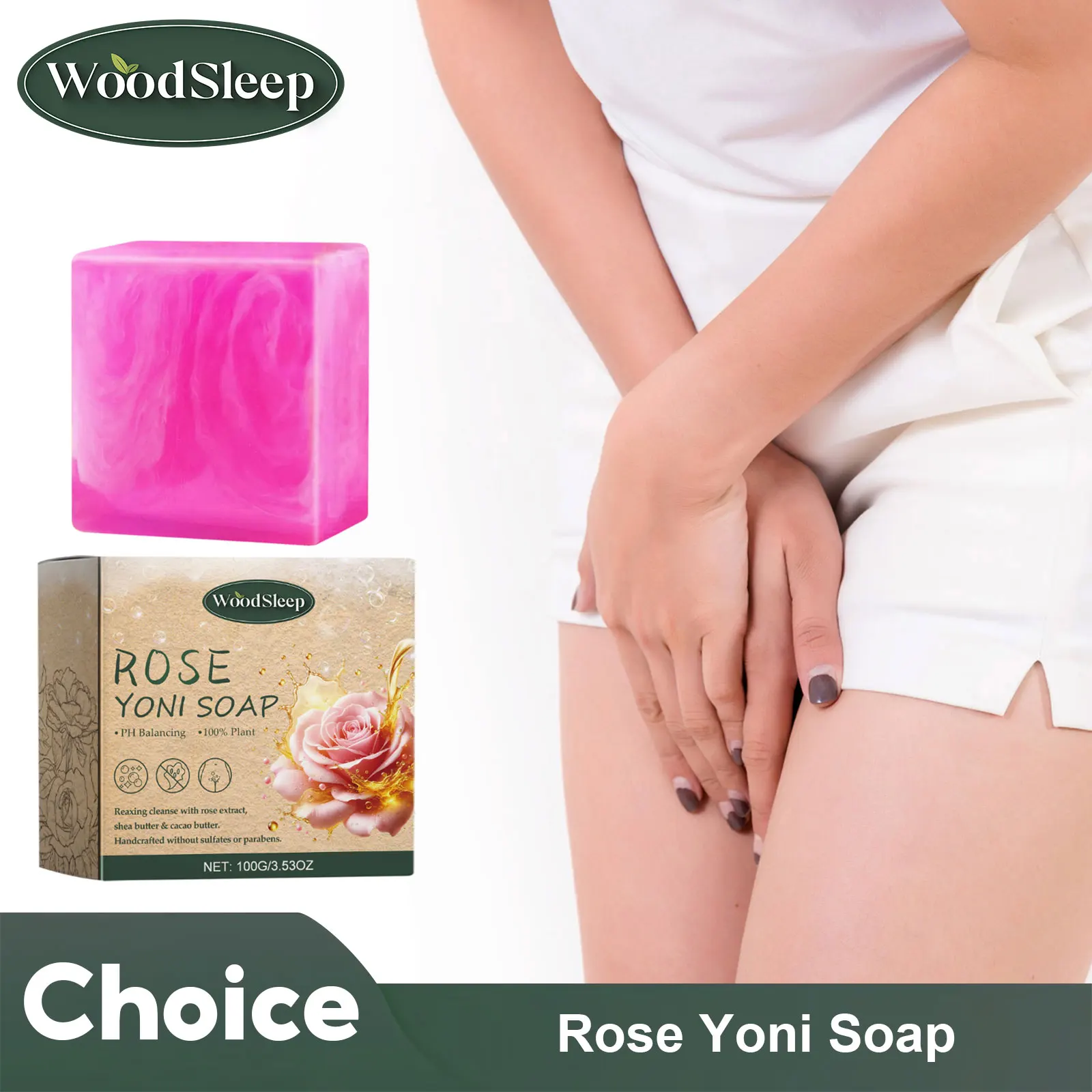 Rose Yoni Soap Vaginal Wash Deodorant Vagina Smooth Tighten Reduce Itch Feminine Hygiene Cleansing Gynecological Care Product