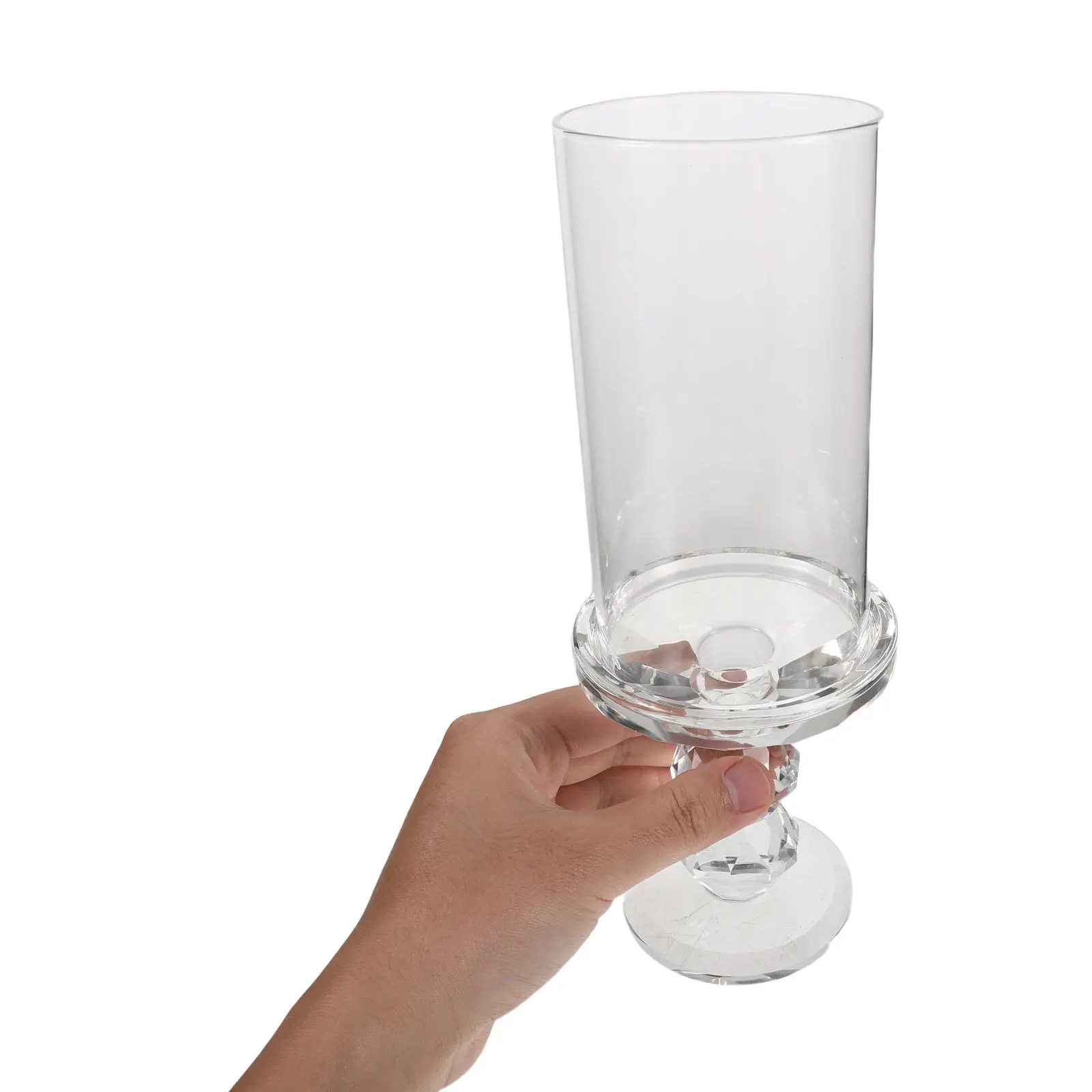 Crystal Roman Column Pedestal Glass Holder Removable Hurricane Glass Shade Windproof Table Centerpiece Wedding Home