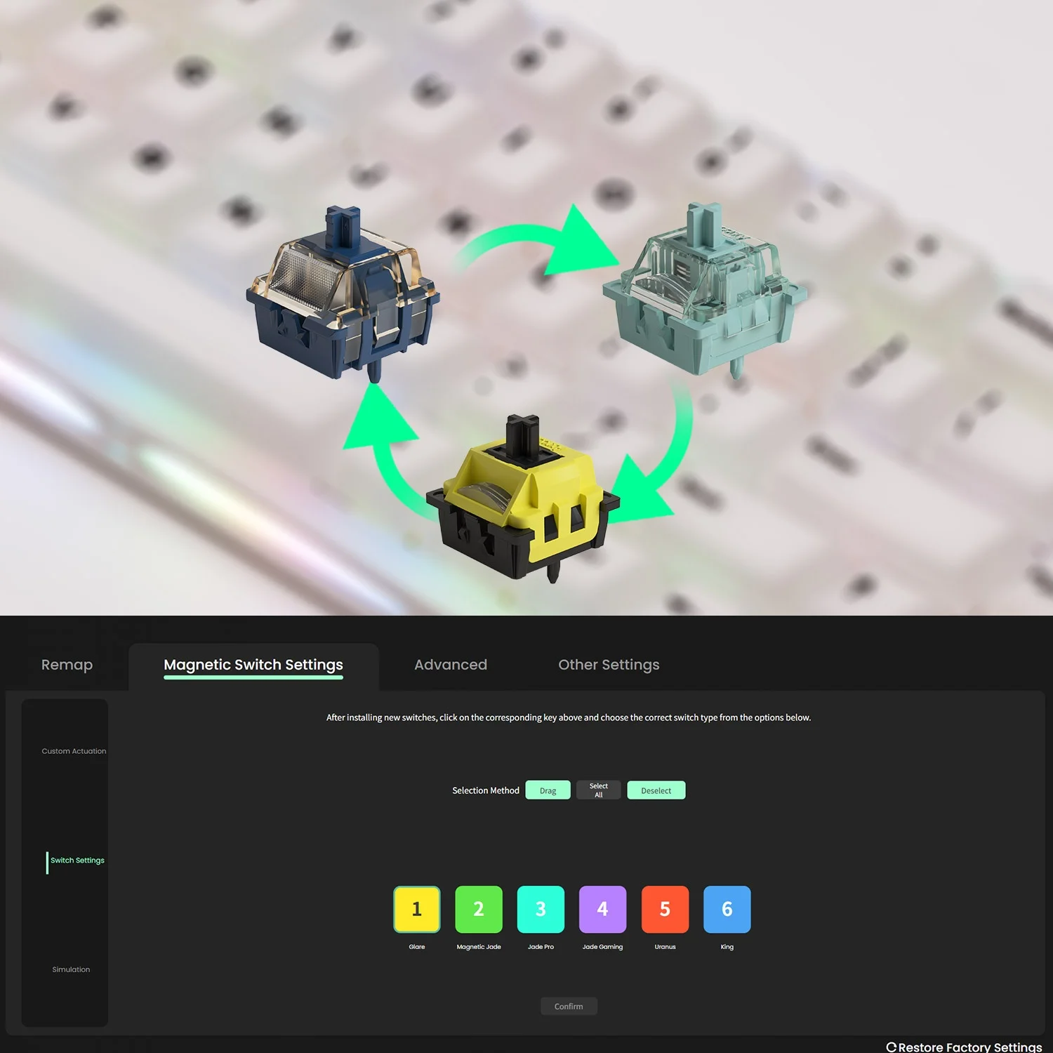 AKKO X MonsGeek Verve 68 HE 키보드 65% 레이아웃 RGB 마그네틱 스위치 RT0.005mm 8K 폴링 레이트 커스텀 게이밍 기계식 키보드