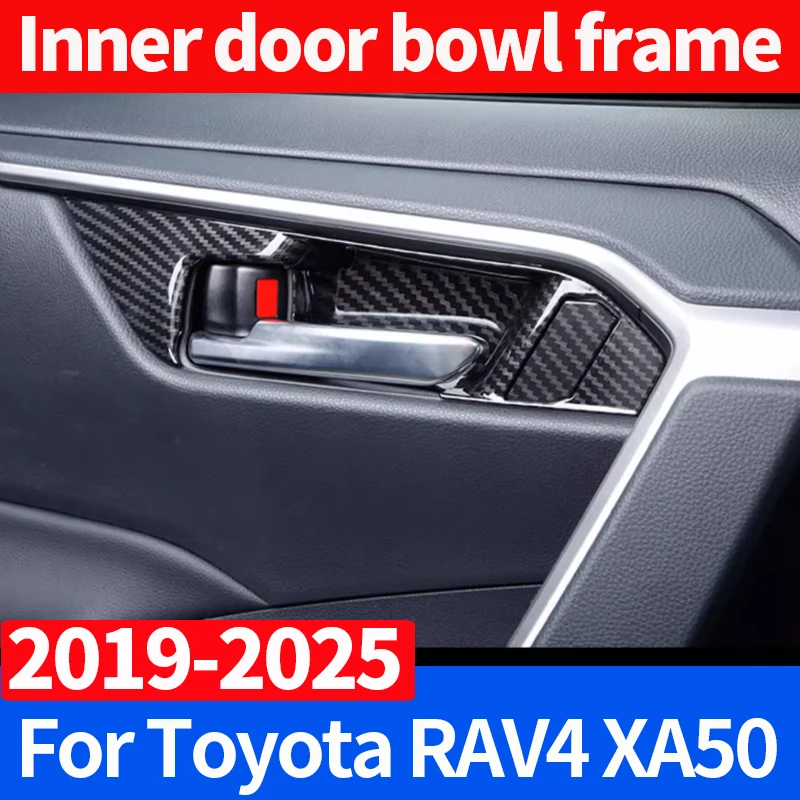 

For Toyota RAV4 XA50 2019 2020 2021 2022 2023 2024 RAV 4 Hybrid ABS Car Inner Door Handle Bowl Frame Decoration Cover Trims