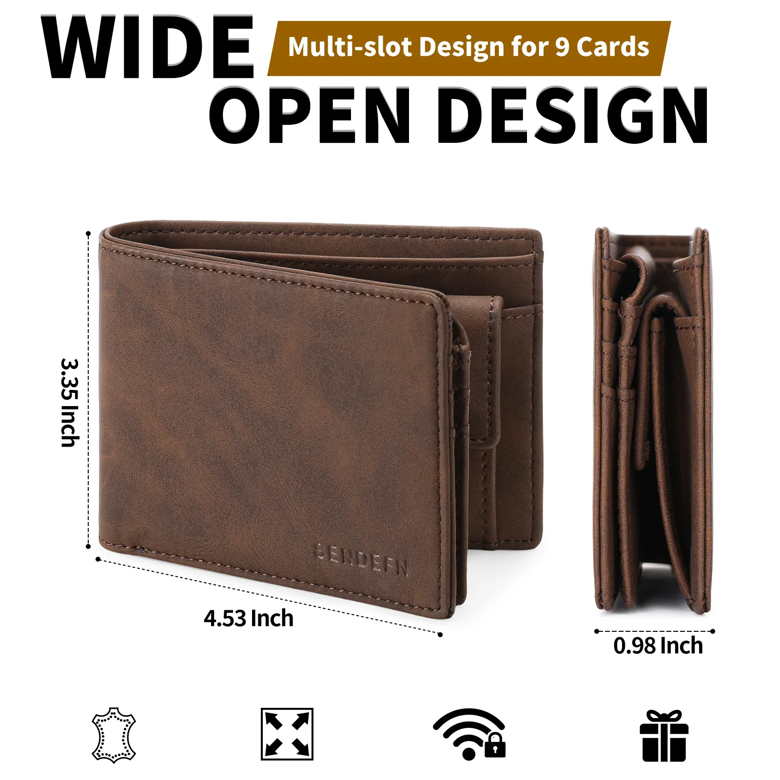 

Ретро RFID-блокирующий кошелек из воловьей кожи, унисекс, держатель для карт с несколькими слотами, клатч, кошелек для монет Billeteras De Hombres Cartera