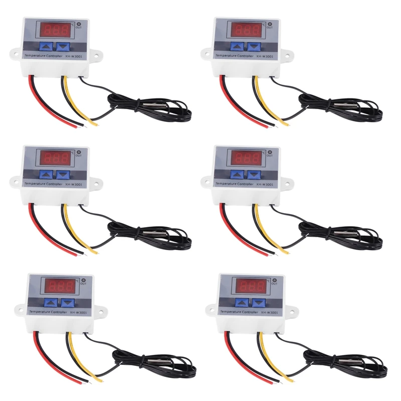 6X 220V Digital LED Temperature Controller 10A Thermostat Control Switch Probe New