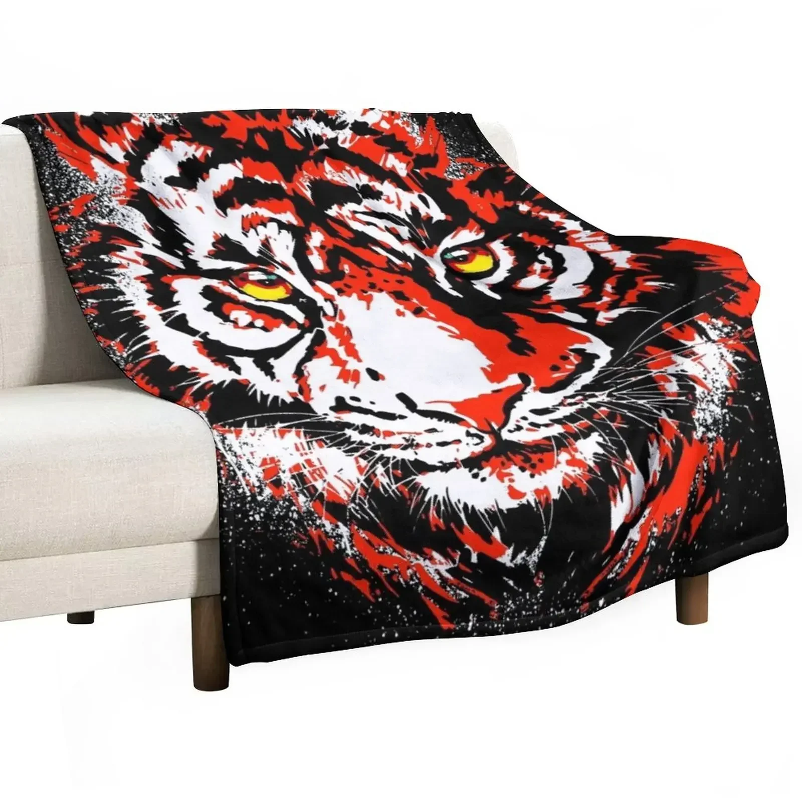 New Red Tiger Head - Realistic Tiger Eyes Throw Blanket For Decorative Sofa anime Blankets