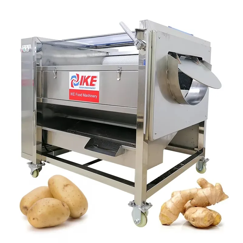 Commercial Large Capacity Potato   Kudzu Peeling Machine Ginger Washing Peeling Equipment for Food Processing