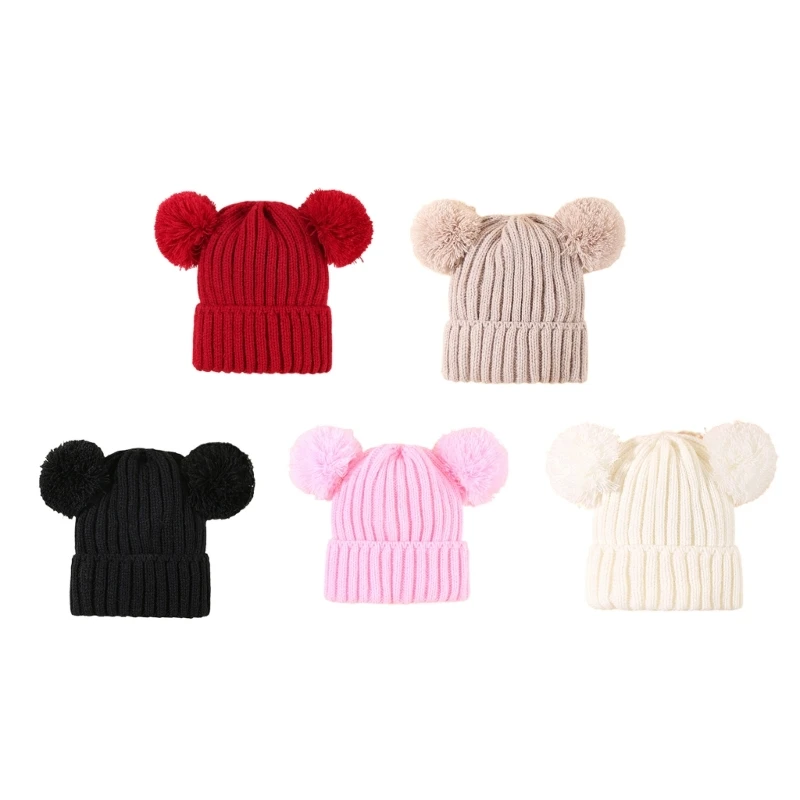 

Thick Knit Baby Hat Children Cap Pom Pom Beanie Cap Infant Bonnet Accessories