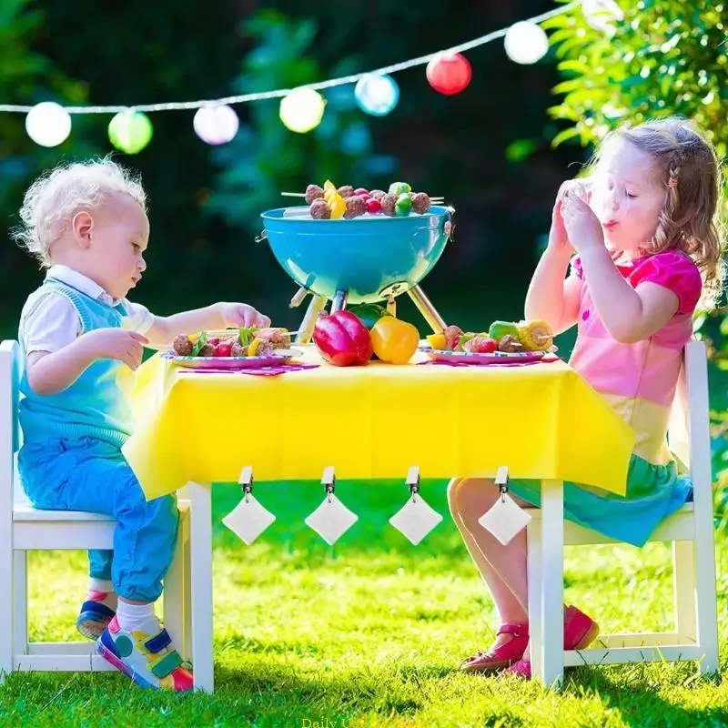 Poids couverture Table, cintres en pierre avec Clip métallique pour pendentif Table pique-nique, 4 pièces