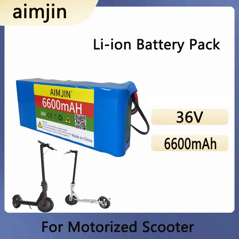 Paquete de batería de iones de litio, 36V, 6,6ah, para 18650,00, 6600mah