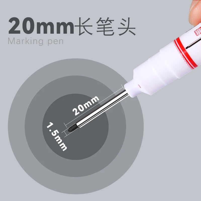 6 sztuk/zestaw 20mm z głębokim otworem długie markery ze stalówki do metalowego długopisu perforującego wodoodporna dekoracja łazienkowa wielofunkcyjna do obróbki drewna