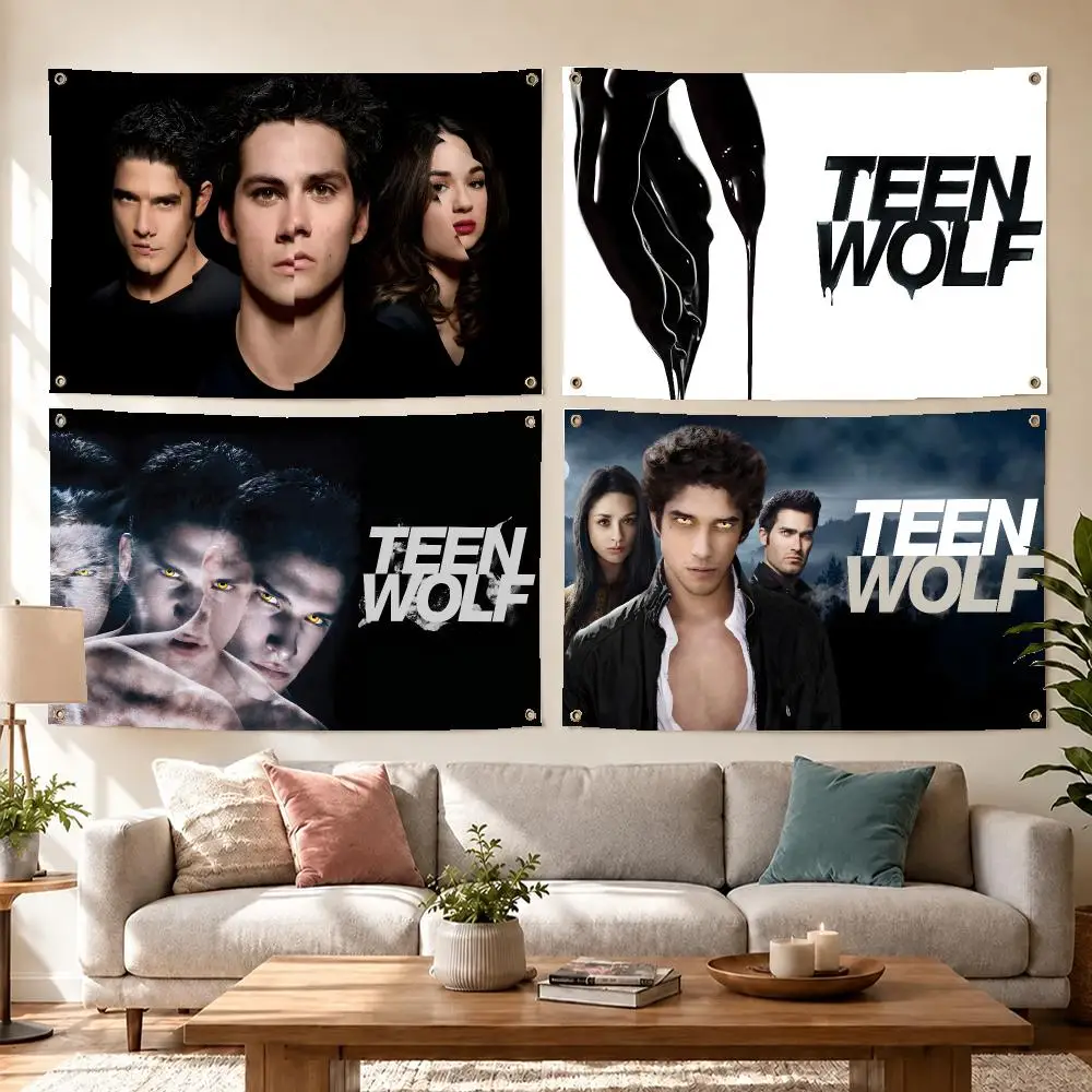 Hot Show Teen Wolf Flags Concert Print Wall Hanging Art Banner, Indoor Outdoor Bedroom Home Decor Backdrop, Perfect Gift