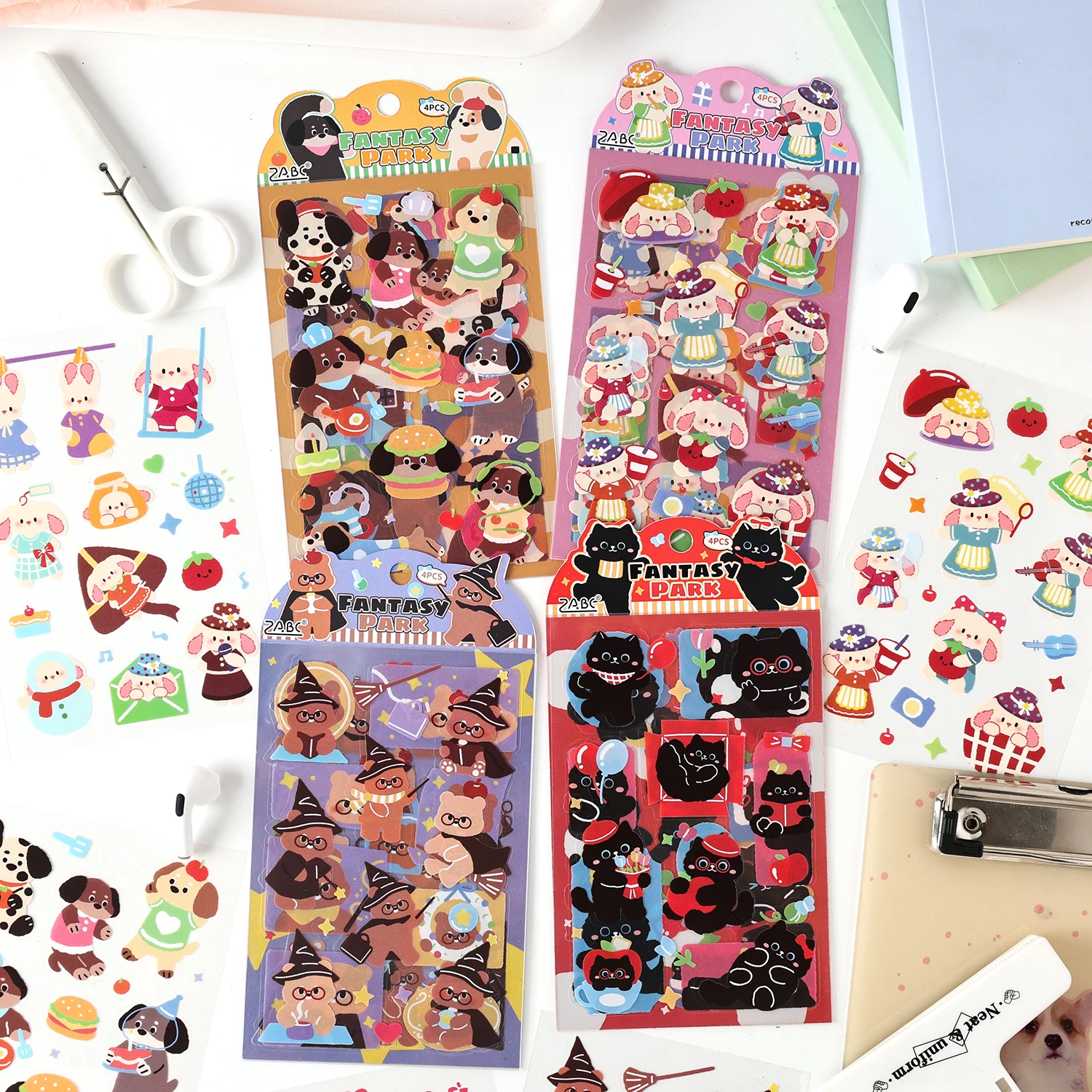 

12 упаковок/лот, серия Wonderland Park, милые ретро декоративные наклейки для домашних животных