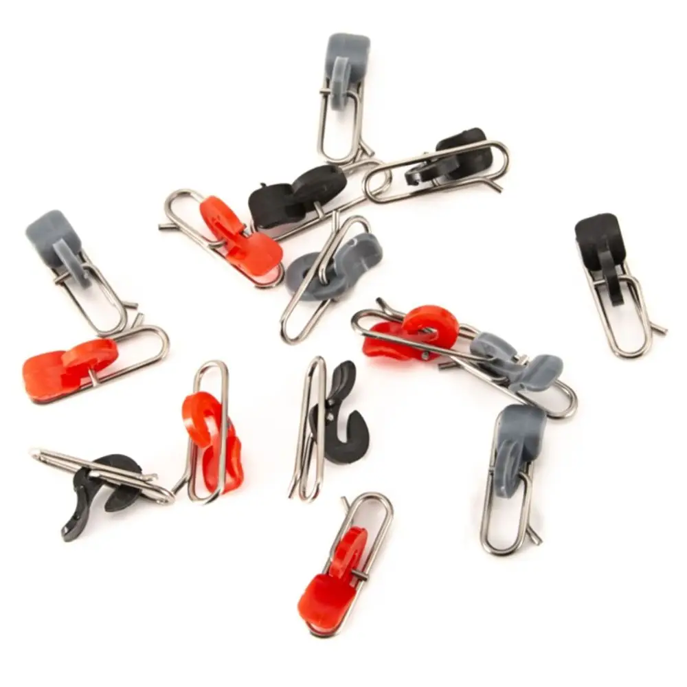 20PCS Durable Stainless Steel Impact Bait Clip Grey Black Red Quick Release Fishing Lure Clip Hook Extractor Fishing Accessories
