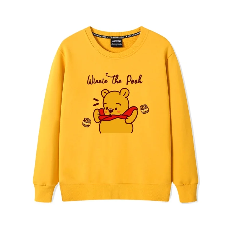 Winnie the Pooh cartoon sweatshirt women\'s top women\'s fashion trend crewneck sweatshirt Disney couple casual loose crewneck