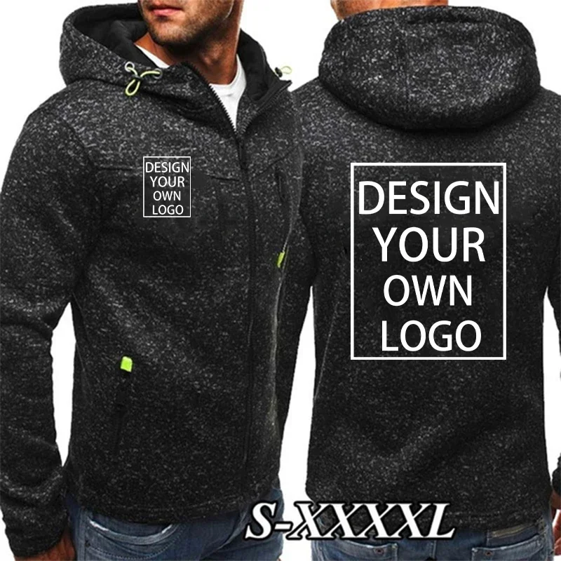 Customized Men's Hoodies Long Sleeve Sweatshirt Zipper Design Hooded Sweatshirt for Men Clothing Sportswear Casual Jacket