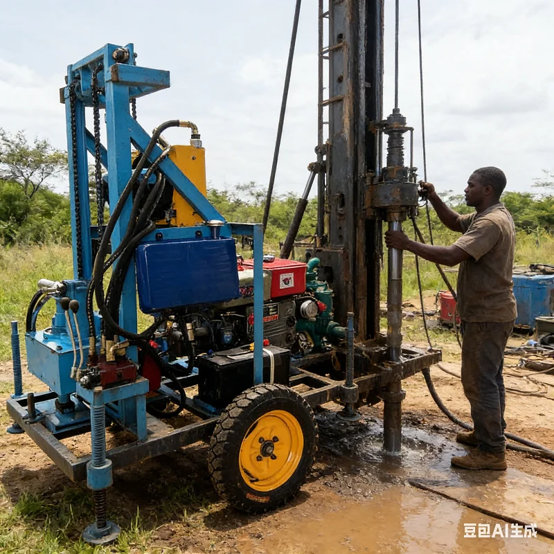 Customized mall Portable Diesel Hydraulic Well Drilling  Easy Operation 100m Household Shallow Well Drilling Machine