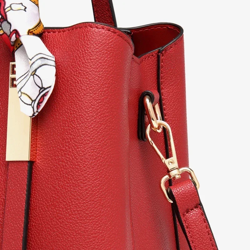 Bags womens new trendy atmosphere fashion soft leather bridal bag red ladies handbag womens bag crossbody bag Casual Tote Bucket