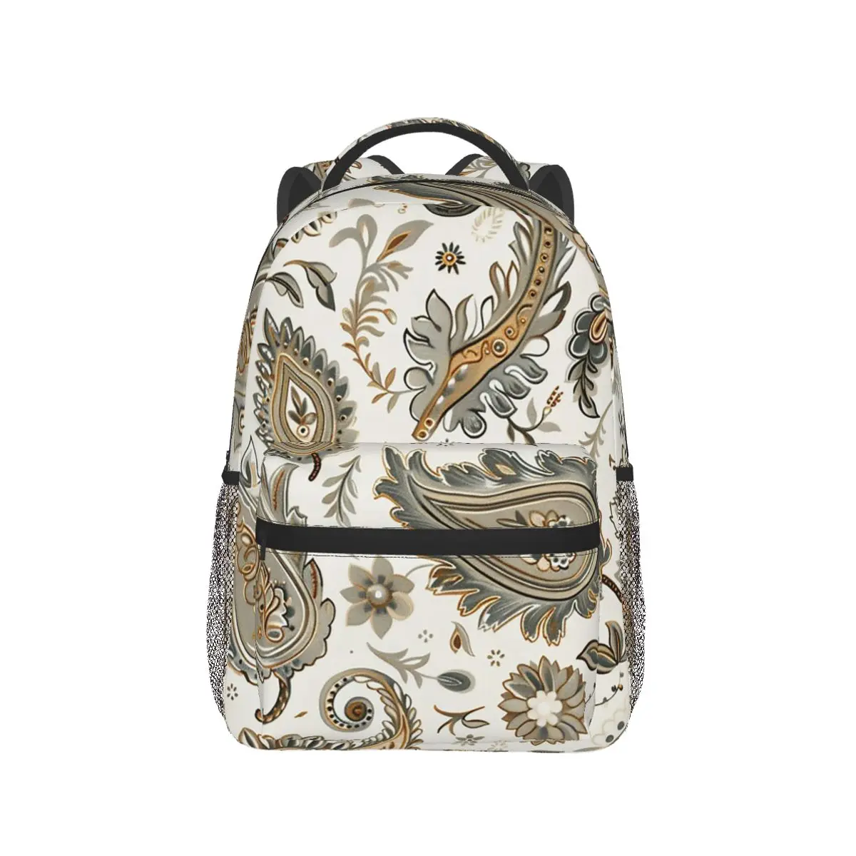 

Paisley White Brown Blue Decorative Backpack Hot Sale Daypack Large Capacity Kids BookBag School Bag Shoulder Bags for Men Women