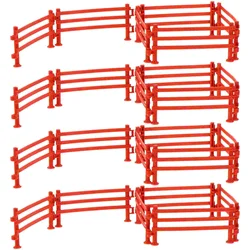 50 Pcs Scene Fence Miniature for Zoo Farm Toy Adornment Decorate DIY Plastic Supplies Sand Table Fences Models