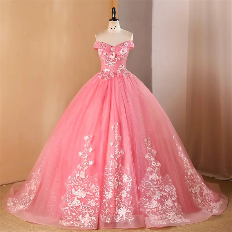 Autumn New Vestidos 15 Quinceanera Dresses Party Dress With Train Real Photo Ball Gown Robe De Bal Ashley Gloria Customized