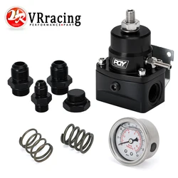 Universal Aluminum Fuel Pressure Regulator AN8 Feed & AN6 Return Line W/ 0-160PSI Gauge Set 3-20 20-45 45-70 Pressure Springs