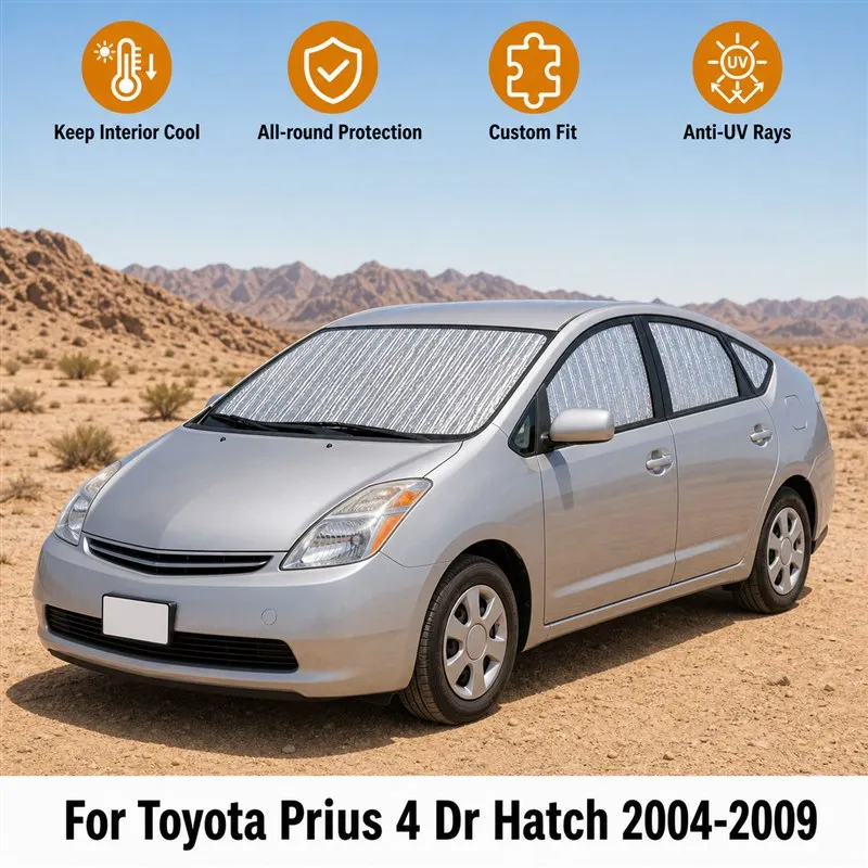 For Toyota Prius 4 Dr Hatch 2004-2009 Full Set Car Window Sunshades UV Block Privacy Heat Insulated Foldable Car Curtain
