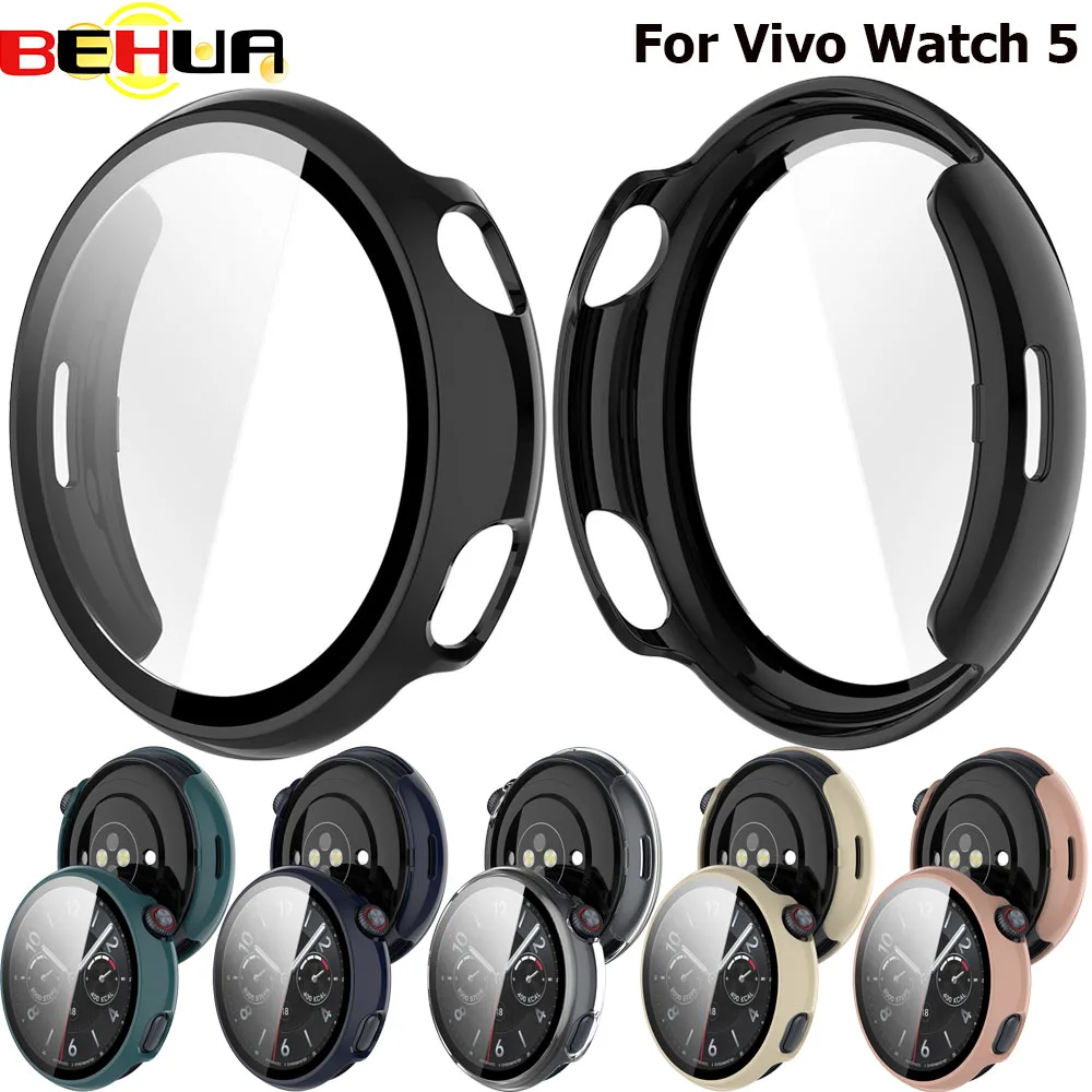 

Защитный чехол для ПК BEHUA для Vivo Watch 5, чехлы для умных часов с защитной пленкой, противоударный защитный чехол, аксессуары