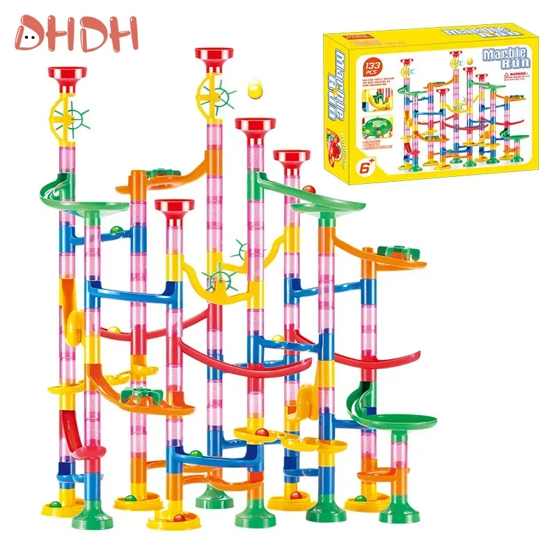 29-142PCS Marmo Corsa Building Blocks Marmi Diapositive Giocattoli Per I Bambini Creatività FAI DA TE Costruttore Giocattoli Educativi Regalo Dei Bambini