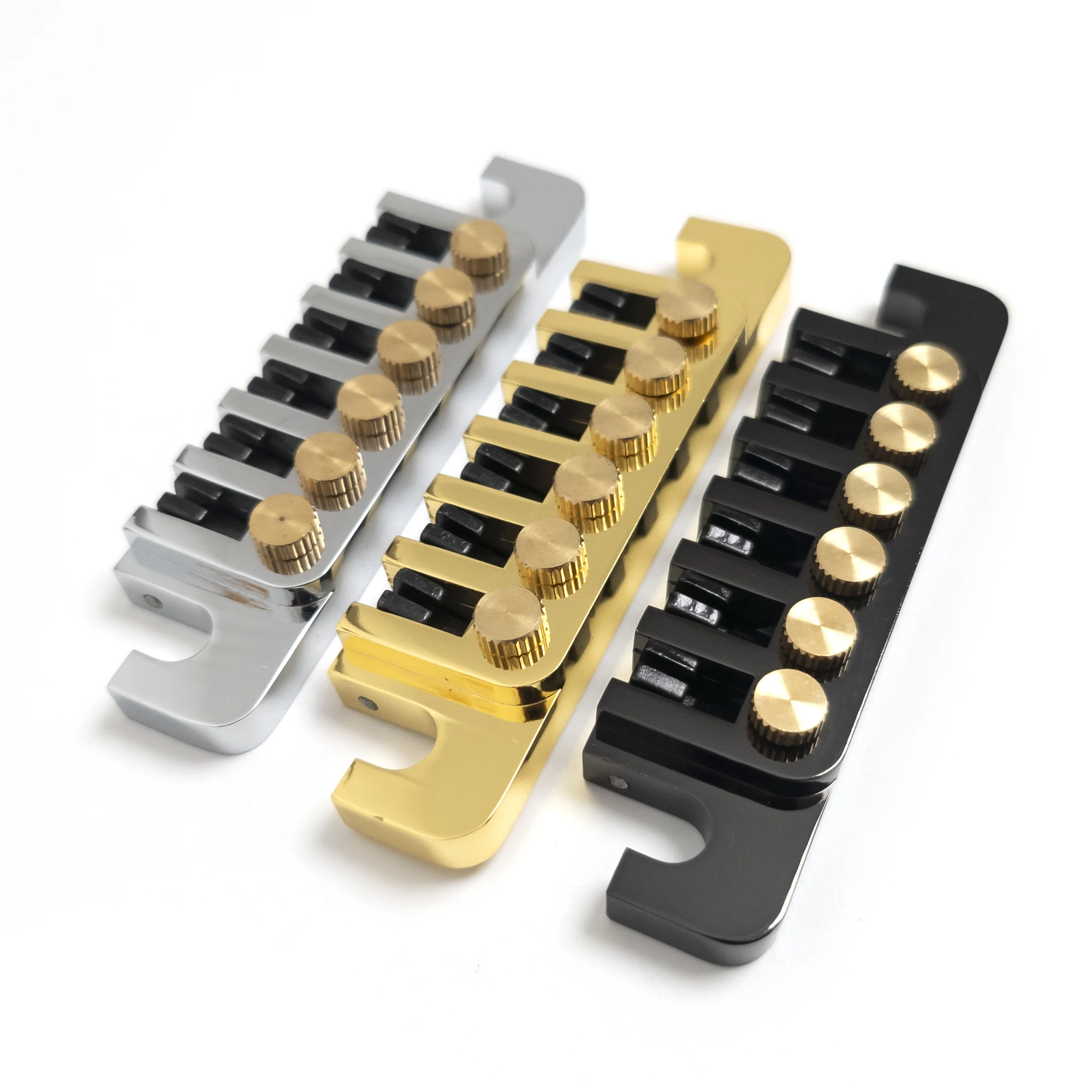 

Tune-O-Matic Style Guitar Stop Bar Tailpiece Gold/Chrome/Black– For LP SG, Durable & Stable Tone Enhancement