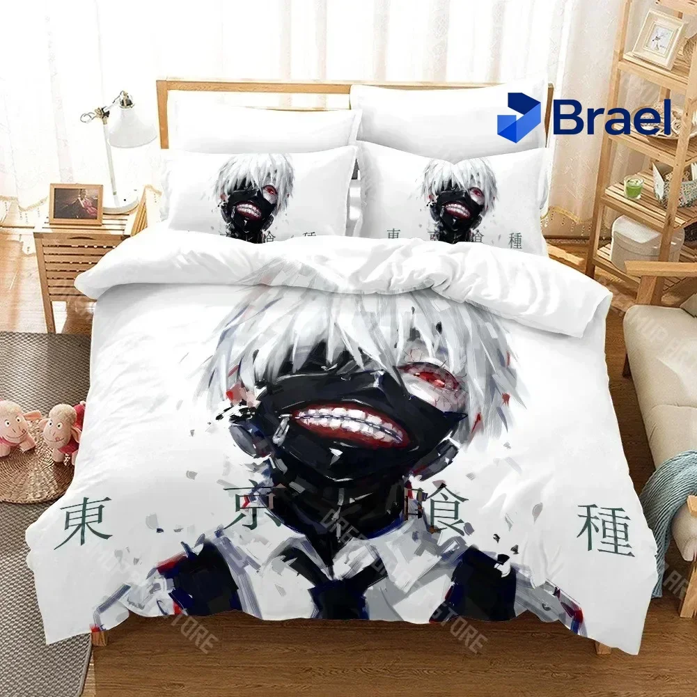Exquisite 3D Print Tokyo Ghoul Kaneki Ken Cartoon Bedding Set Duvet Cover Double Twin Full Queen King Adult Kids Bedclothes Quil