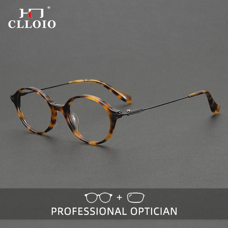 

CLLOIO Pure Titanium Frame Anti Blue Light Reading Glasses Men and Women Retro Myopia Glasses Prescription Customized Eyeglasses