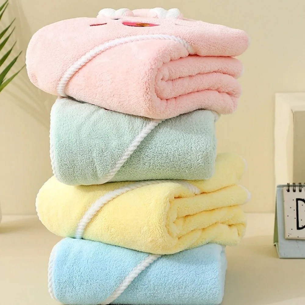 Coral Fleece Toddler Thin Bathrobe Highly Absorbent Super Soft Infant Bath Towel Cartoon Patterns Large Size Baby Blanket Home