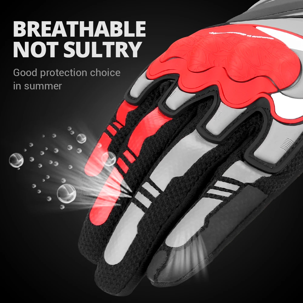 Atmungsaktive Motorrad handschuhe Nacht reflektierende Handschuhe Schutz rennen Biker fahren Voll finger handschuhe Motorrad Moto Motocross