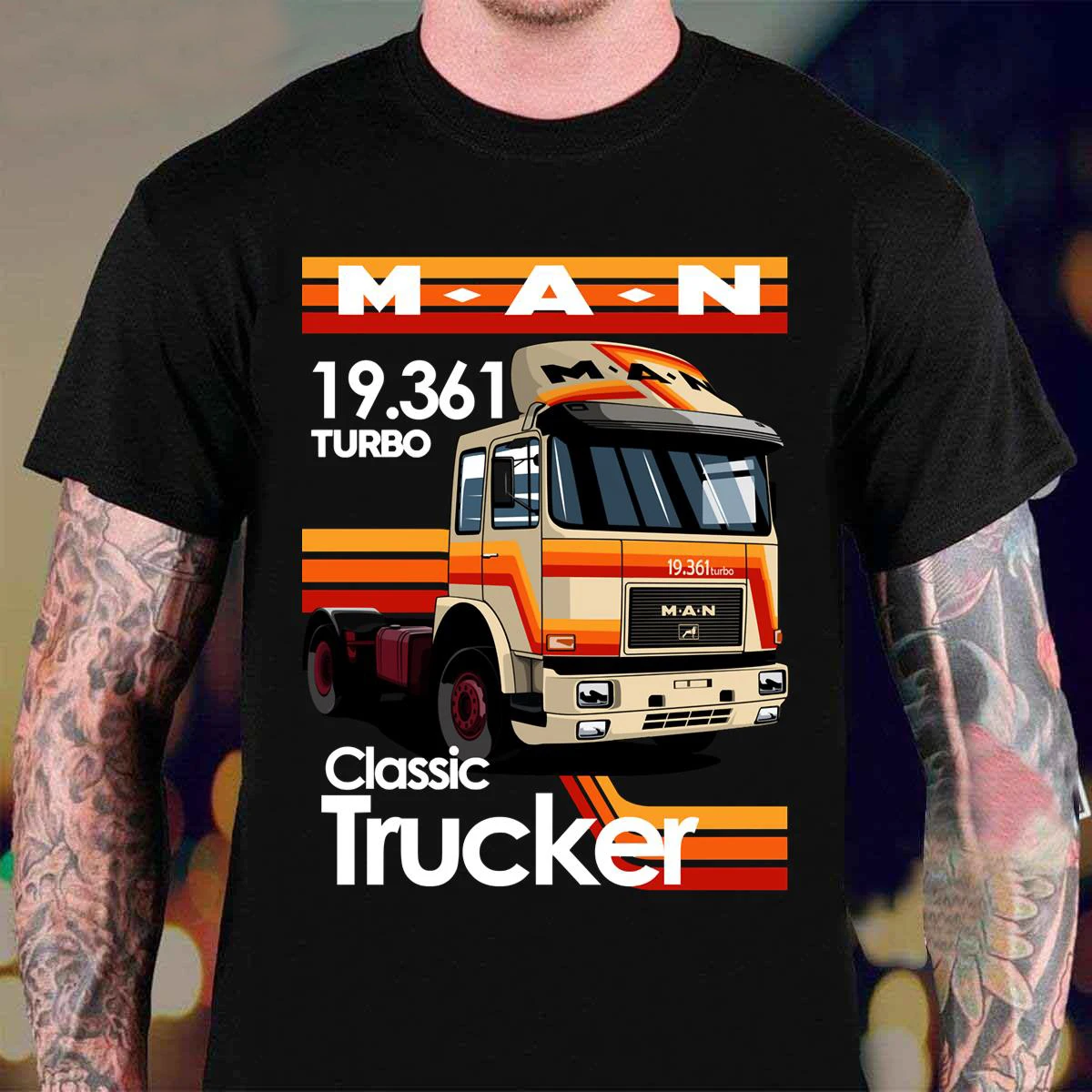 

19.361 Turbo Truck Classic Trucker T-Shirt 100% Cotton O-Neck Short Sleeve Summer Casual Mens T-shirt Streetwear