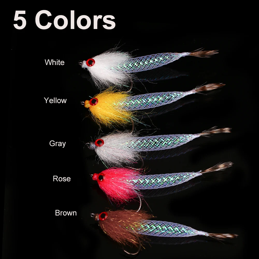3/5pcs 4# Lifelike 3D Fish Eyes Mylar Minnow Flies Flash Tube Baitfish Streamer Fly Bass Trout Salmon Pike Fishing Lures - view 3