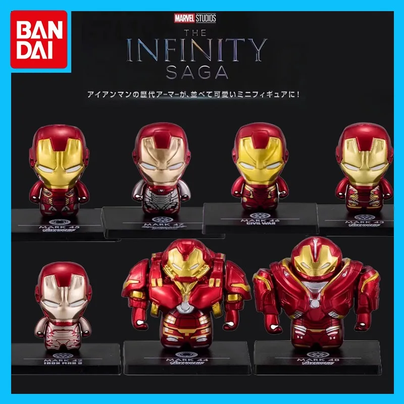 

Bandai Original Gashapon Marvel The Avengers Anime Figure Mini Iron Man Q Edition Action Figure Toys for Boys Girls Kids Gift