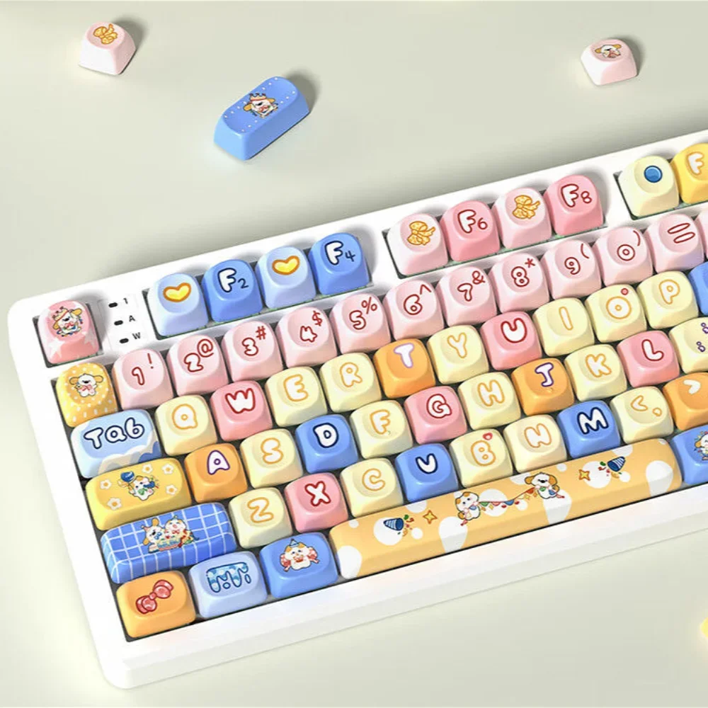 

Girls Mechanical Keyboard, MOA/Cherry Keycap Set, Cute PBT, Anime, Personalized, 130 Keys Large Complete Set