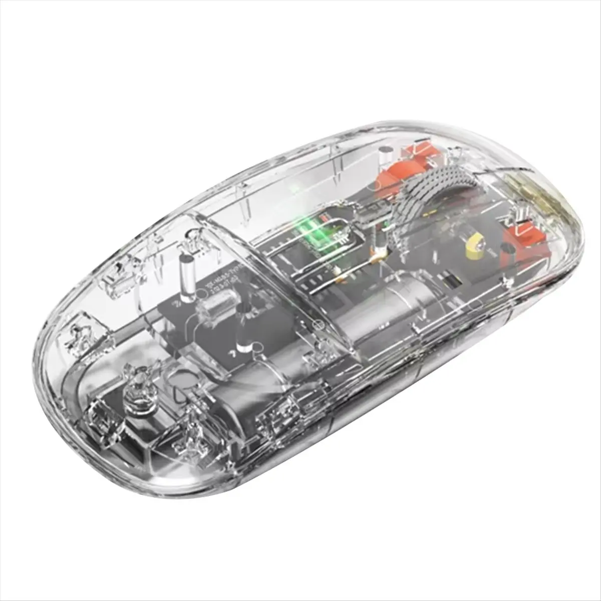 【A19R】2400DPI Bluetooth Mouse Full Transparent Cool Silent Dual Mode 2.4G500Ah Rechargeable Ergonomic Universal Silver