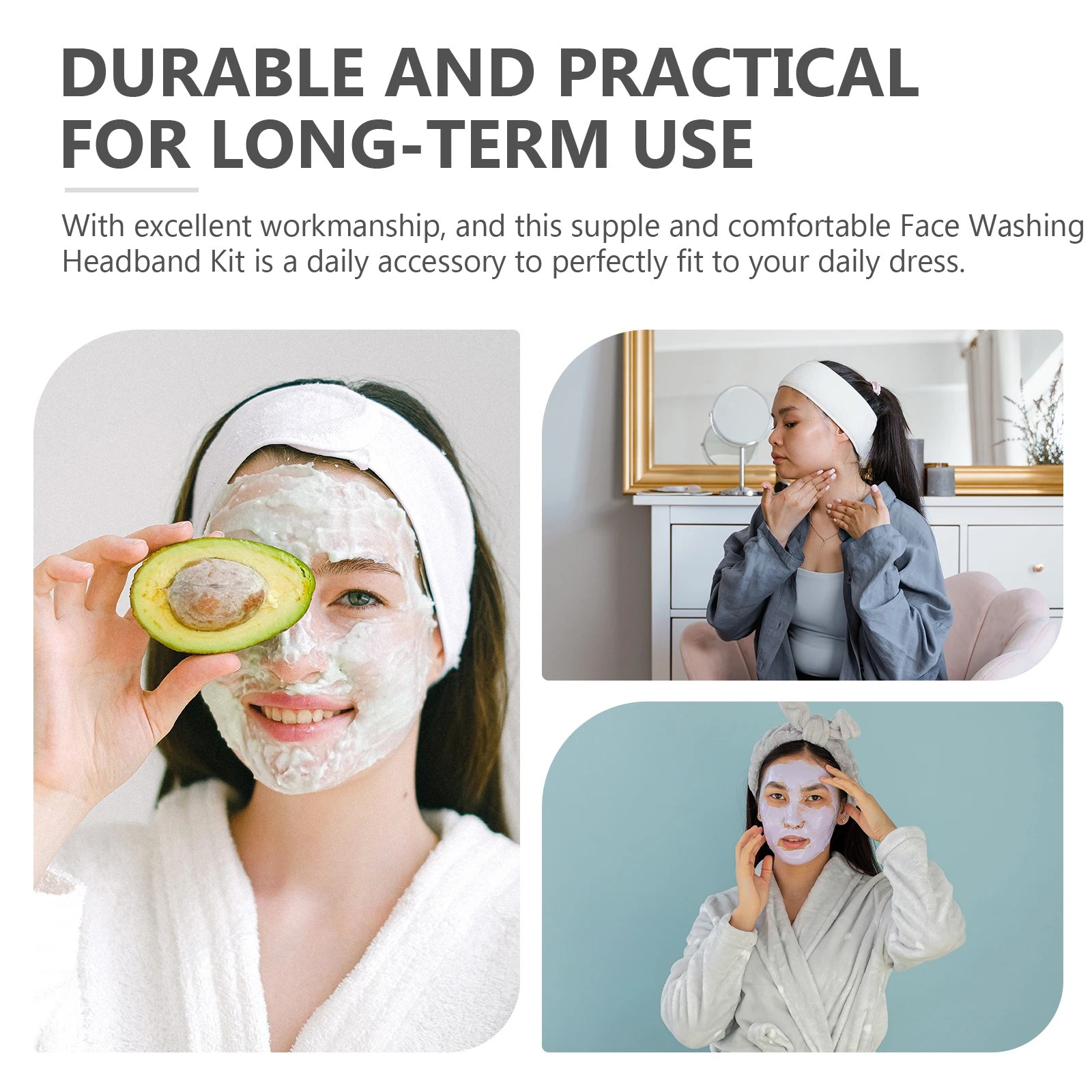 

Легкая портативная мягкая повязка на голову для мытья лица, повязка для волос для макияжа, эластичная, практичная, удобная, шикарная, изысканный дизайн