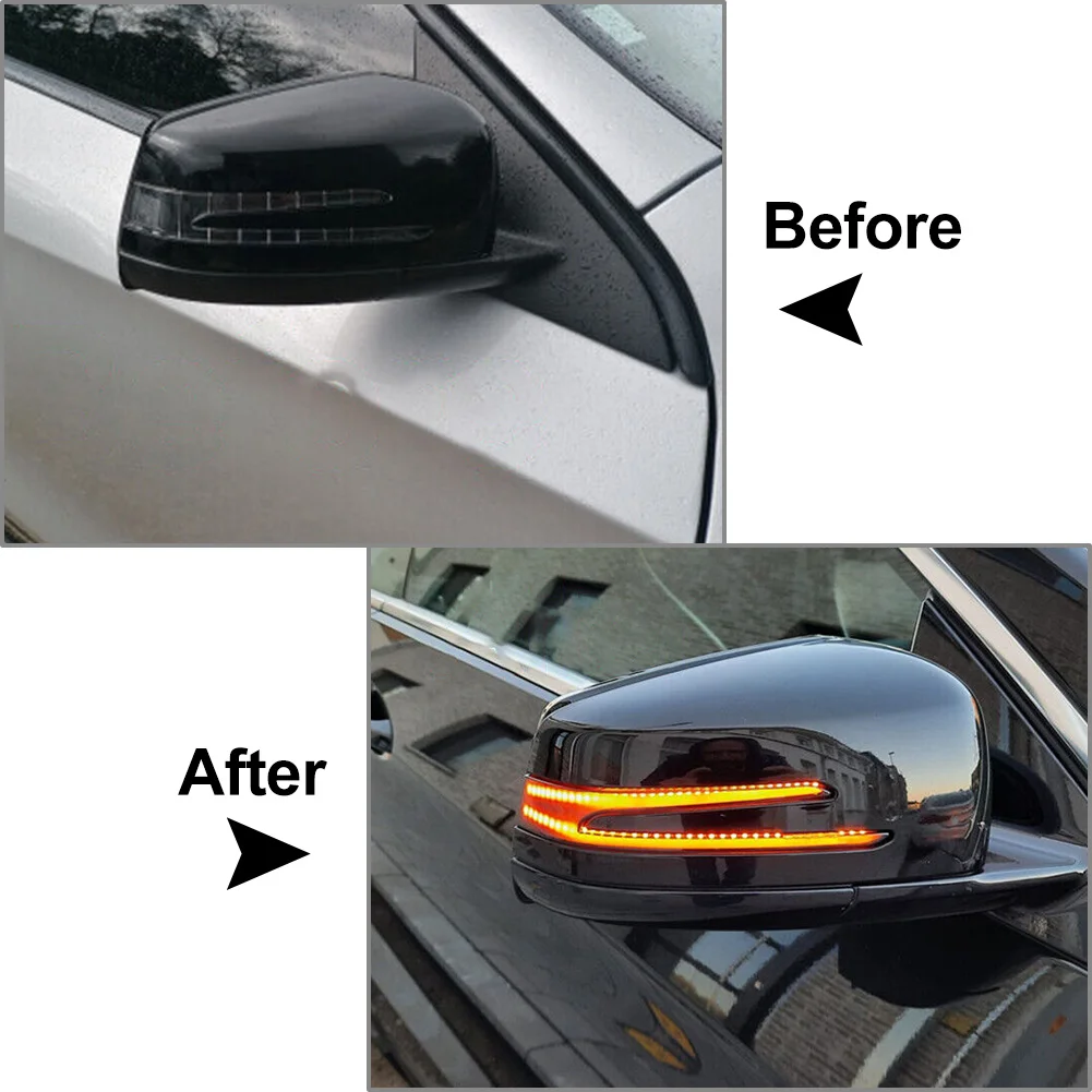 2x Car LED Sequential Turn Signal Side Mirror Light Indicator For Mercedes-Benz A/B/C/E/S/CL/CLA/CLS/GLA/GLK Class