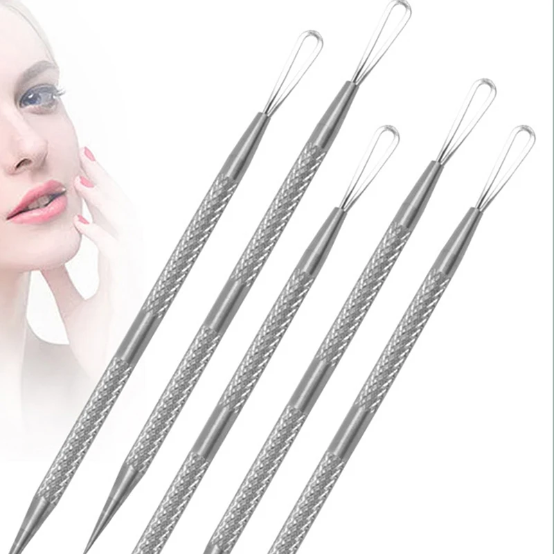 Blackhead Comedone Acne Pimple Blemish Extractor Remover Double Head Stainless Steel Needles Remove Tools Face Skin Care Pore Cl