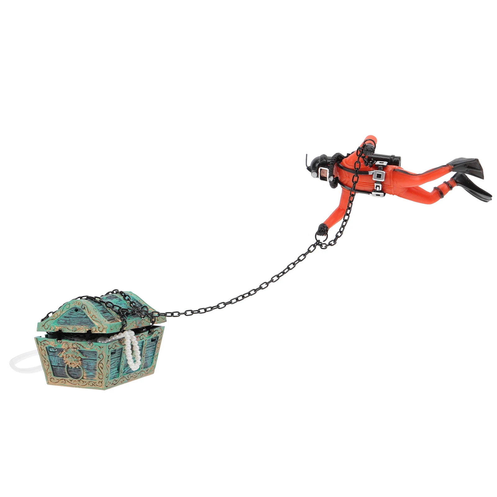 

Ornament Aquarium Decoration Fish Tank Accessories Diver Treasure Chest Unique Landscaping Aerating Vivid Modeling