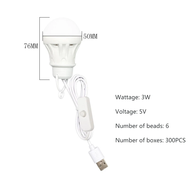 1Pc DC5V USB Led Light Bulb Outdoor Camping Emergency Light Tent Hanging Lamp For Fishing Barbecue Camping‘