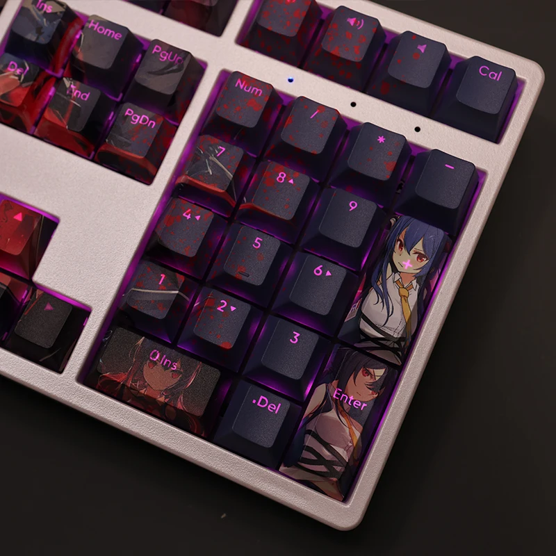 Imagem -05 - Chen Chen 108 Keycap Jogo Arknights Pbt Dye Sublimação Transmissor de Luz Chave Cereja Cross Key Cover Teclado Mecânico