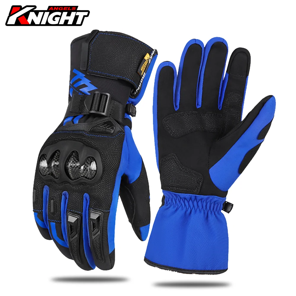 

Winter Gloves Motorcycle Waterproof Touch Screen Thickening Full Finger Gloves Protective Carbon Fibre Non-slip Riding Gloves