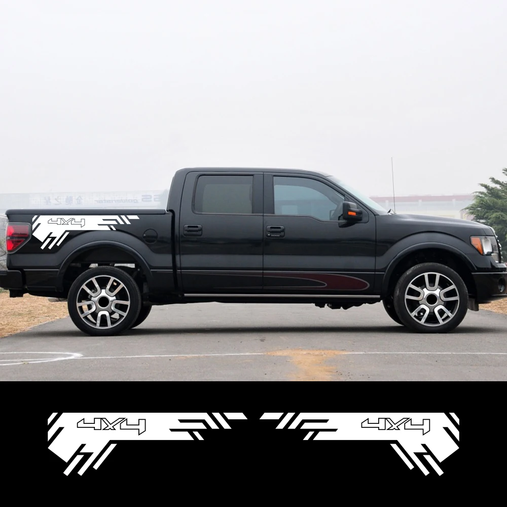 2Pcs 4X4 Off Road Car Body Side Sticker Self-Adhesive Car Trunk Vinyl Decal Auto Decor Accessories For Ford F150 F-150 Raptor