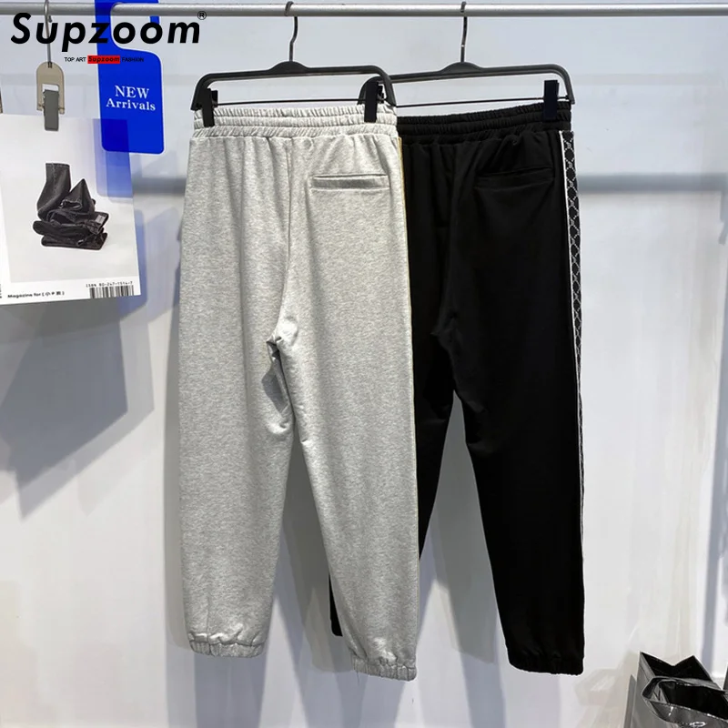 Supzoom New Arrival Top Fashion Sweatpants Elastic Waist Loose Embroidery Cotton Trend Casual Couple Knitted Guard Men Pants