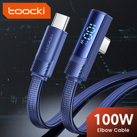 Toocki PD100W Type C To C Cable for Samsung Xiaomi Led Digital Fast Charging USB C Bend Wire for iPhone 15 Series Game Data Cord