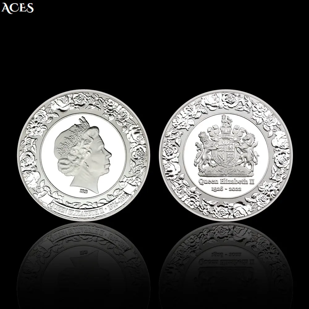 

The Great Queen of England Silver Coin In Capsule Elizabeth II Commemorative Coin Forever Queen Coin Home Decoration Gift