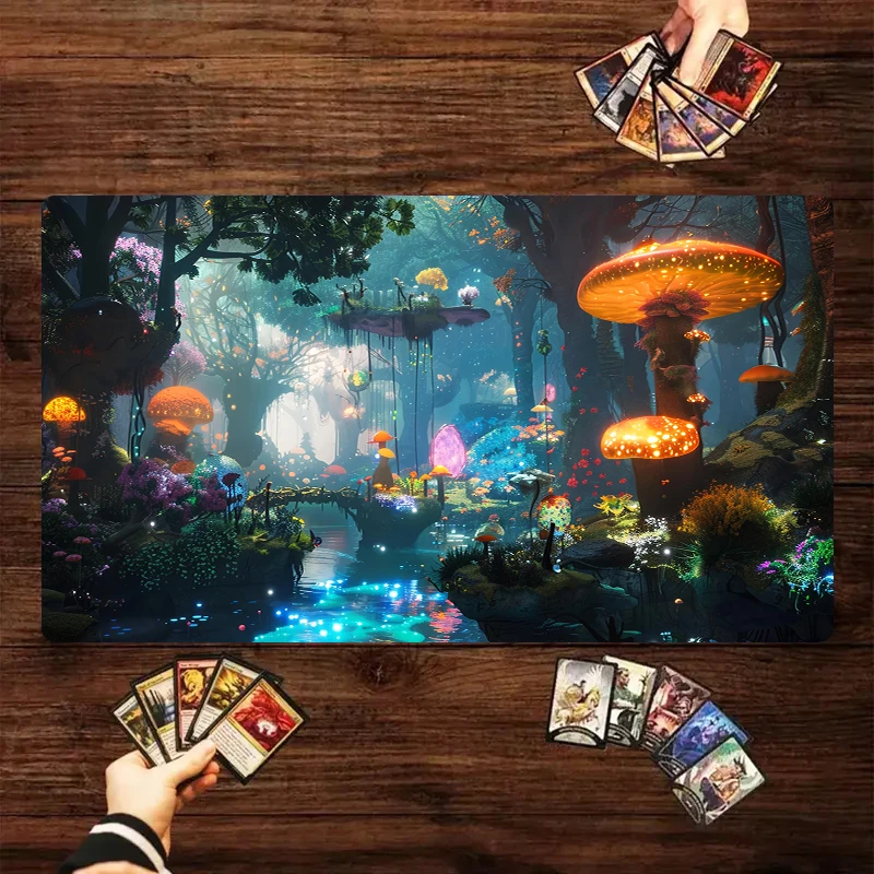 Mushroom Forest Play Mat Large The Magic Gathering Mouse Pad Game Rubber Base Computer Keyboard Accessories Offices Decor Mats