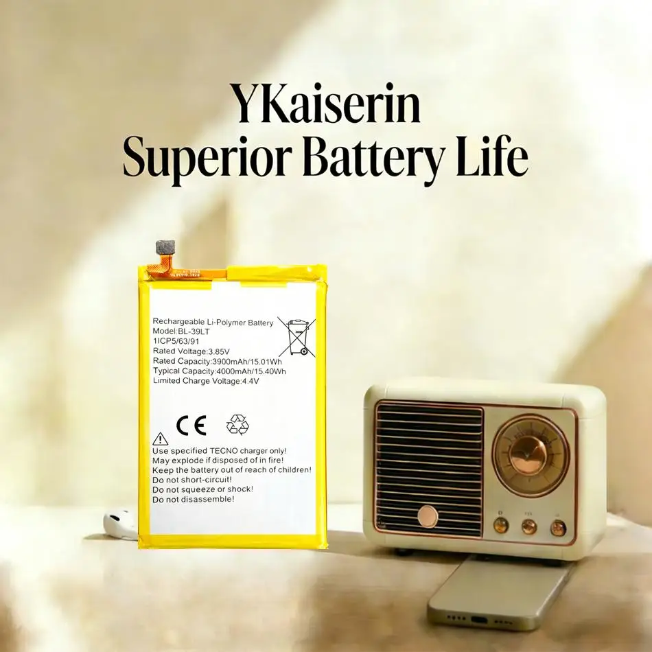 

Аккумулятор для мобильного телефона Tecno BL-39LT Camon 12 CC7 Spark 4 KC2, 4000 мАч, высокая емкость