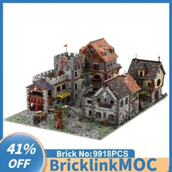 9918PCS European Medieval Royal Castle Street View DIY Retro creative ideas Children Toy Birthday Gift building blocks MOC-99101